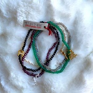 Johnny Was Beaded Bracelets - Set of 6 - Gold & Silver